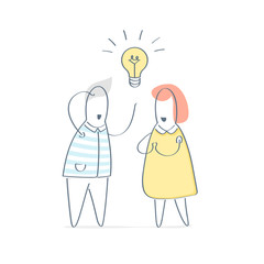 Businessmen and businesswoman discuss new idea or solution, share ideas, communicating, meeting, chat, dialogue speech