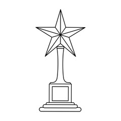 Trophy cup champion black and white