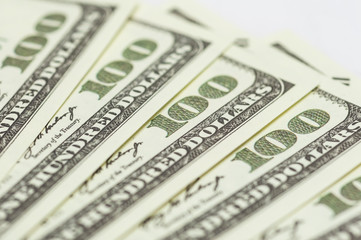 Close up dollar banknotes, money market bankrupt concept.