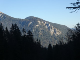 summit rock panorama landscape of the mountains in bavaria europe in winter 