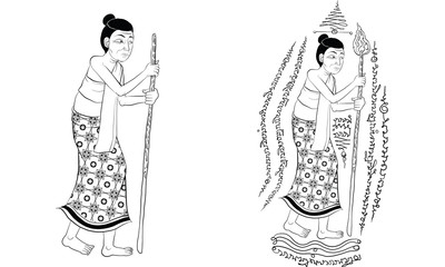 Thai tradition painting,Thai tattoo, vector