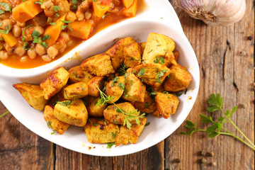 curry chicken and vegetable