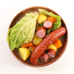 vegetable, broth and sausage