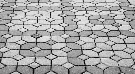 brick paving stones on a sidewalk background texture