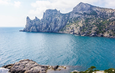 Fototapeta premium Beautiful scenic view. Beautiful landscape. Mountains and the Black Sea, Crimea, Novyy Svet.