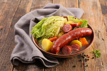 vegetable, broth and sausage