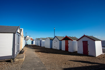 Fototapeta na wymiar Beach Huts at Felixstowe