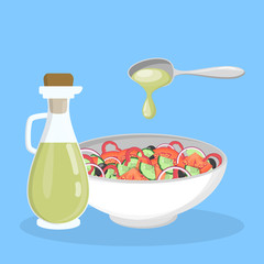 Greek salad in a bowl. Organic healthy food