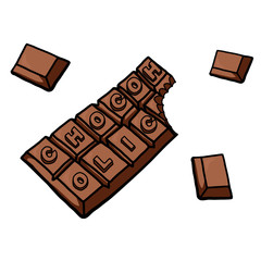 Chocoholic Chocolate bar isolated