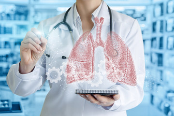 The concept is the pharmaceutical influence on the internal organs working process