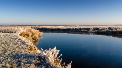 Słoneczny i mroźny poranek nad Narwią, Polska,Podlasie © podlaski49