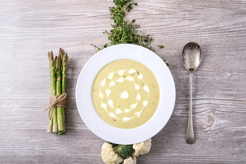 Home made asparagus soup
