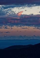 Coucher de soleil sur les Vosges