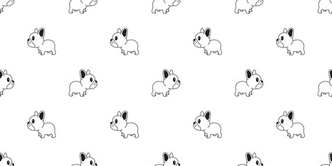 Dog seamless pattern vector french bulldog tile background scarf isolated wallpaper