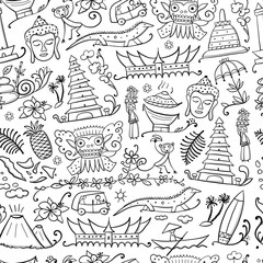 Travel to Indonesia. Seamless pattern for your design