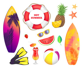 Fototapeta premium Summer Beach Party Banner, Vector Placard Sample