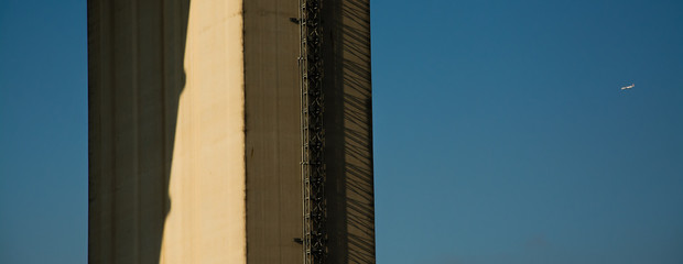 bridge support with blue sky