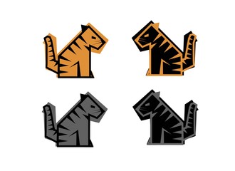 linear style square sharp  tiger