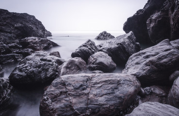 Chapel Porth Cornwall UK slow exposure 