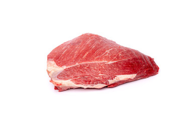 Piece of fresh raw horse meat isolated on white background