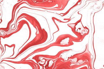 Colorful marble ink paper texture on white background. Chaotic abstract organic design. Bath bomb waves.