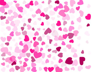 Hearts confetti flying vector background graphic design.