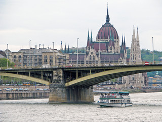 Fototapeta premium Hungarian parliament on the Danube river in Budapest