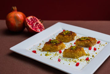 Namoura or Basbousa, a syrup soaked arabic semolina cake 