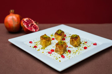 Namoura or Basbousa, a syrup soaked arabic semolina cake 