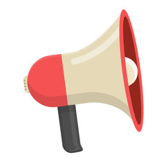 lautsprecher Flat Design Icon isoliert auf wei&szlig;em Hintergrund