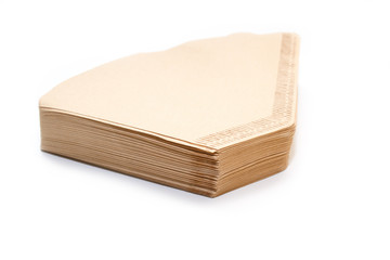 Coffee filter isolated on white background with clipping path