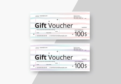 Gift Voucher Layouts with Gradient Stripes