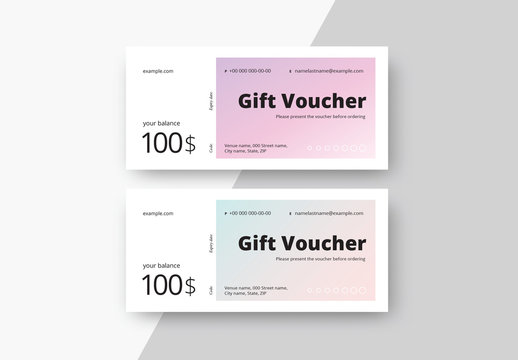 Gift Voucher Layouts with Gradients
