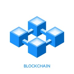 Blockchain technology concept. Simple icon. Logo element on white background