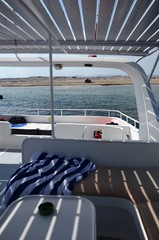 Bateau sur le site de plong&eacute;e de Marsa Shona (Mer Rouge - Sud de l&rsquo;Egypte)
