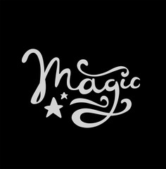 Magic lettering vector hand drawn