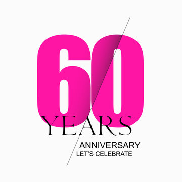 60 years anniversary vector icon, logo. Design element