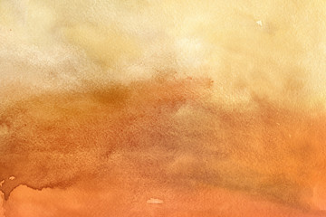 Autumn ink and watercolor textures on white paper background. Paint leaks and ombre effects. Hand painted abstract image.