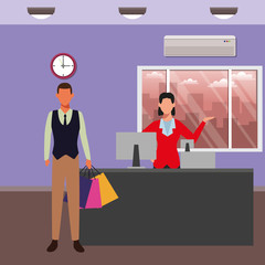 People shopping at supermarket