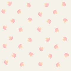 Endless gentle falling leaves of viburnum pattern in vector. Print for fabric.