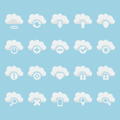Vector isolated cloud icons set