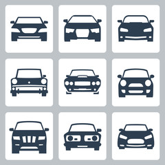 Vector isolated cars icons set