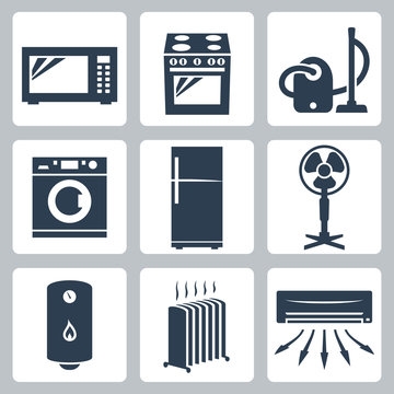 Vector Major Appliances Icons Set