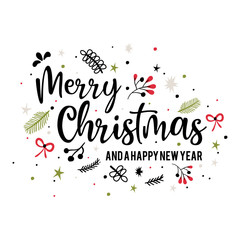 christmas greeting lettering design 