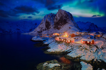 Hamnoy fishing village on Lofoten Islands, Norway - obrazy, fototapety, plakaty