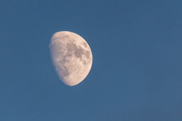half moon in the sky