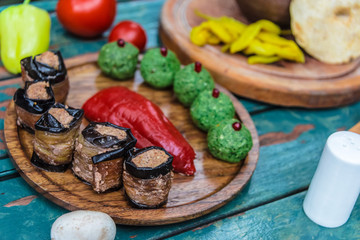 Pkhali, traditional Georgian dish of chopped and minced veggies