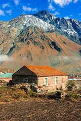 Mountains over Stepantsminda in the Khevi province, Georgia