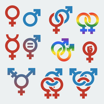 Vector symbols of sexual orientation and gender