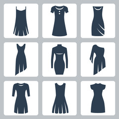 Vector isolated dresses icons set
